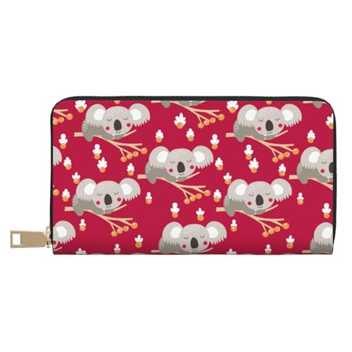 Portefeuille fin Novastar koala rouge en cuir : fini les poches déformées grâce au zip