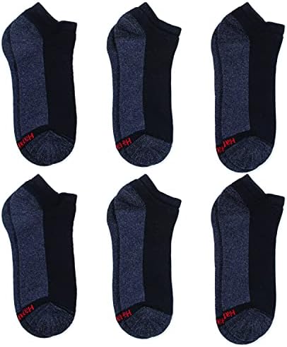 Hanes Men’s Max Cushion Low Cut Socks, 6, 8, and 12 Pair Pack, White and Black