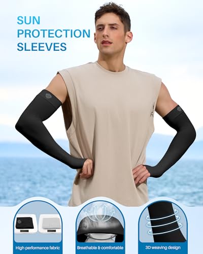 SHINYMOD Arm Sleeves for Men Women Arm Sleeves UV Protection Compression Warmer - Thumbnail 4
