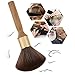 Neck Duster, Large Hair Cutting Neck Duster Brush Long Handle Broken Hair Sweep Brush Soft Neck Face Cleaning Hairbrush Barber Accessories for Salon or Home Use(Wooden)
