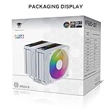 Jungle Leopard KF620 DGT ARGB Digital CPU Air Cooler White, 265 W TDP, 158 mm Height, Double 12 cm Quiet PWM Fan CPU Cooler, for Intel LGA 1700/1200/115X/1851/1366/2011, for AM4/AM5 - Image 7