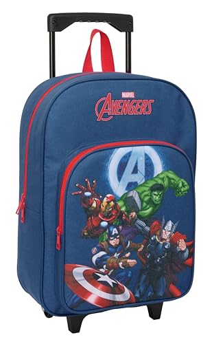 Avengers - Mochila Infantil con Carro Compacto, Ideal para Niños de Diferentes Edades, Cómoda y Versátil, Calidad y Resistencia, 33x43x15 cm