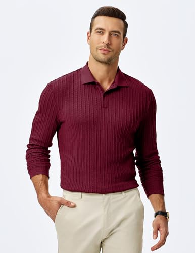 Image of JMIERR Mens Casual Polo Shirt Summer Short Sleeve Vacation Button Beach Knit Stretchy Golf Shirts