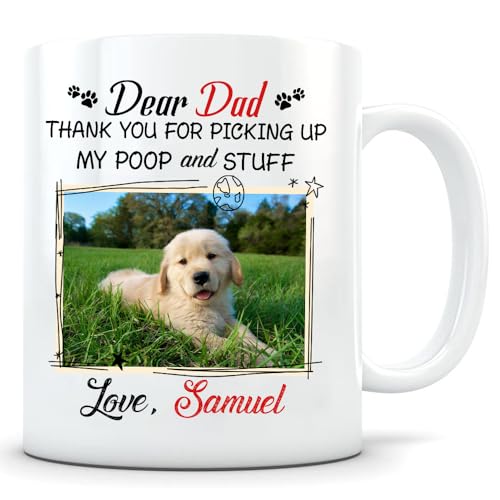 Taza de cerámica personalizada para papá con diseño de perro miniatura 1
