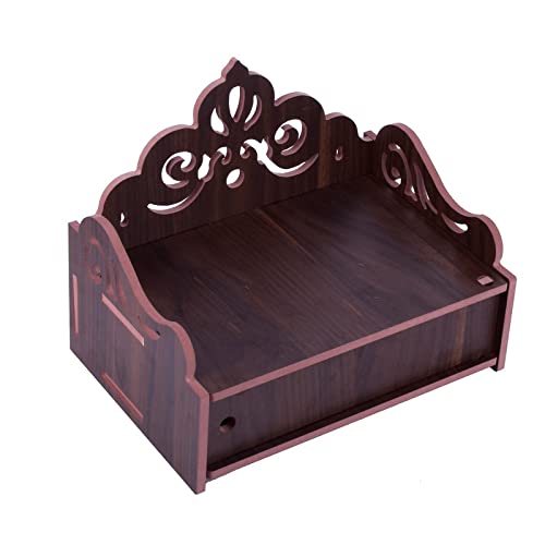 CrazyInk Wooden Readymade Wall Hanging Puja Temple for Home God Stand for Pooja Room Mandir Wood Devghar Stand for Office and Shop Crazyink-513 3