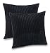 Kuscheli® 2er Set Kissenbezug im Doppelpack Cashmer Touch Fleece Kissenhülle, Sofakissen Kopfkissenbezug Kissenbezüge Couchkissen, Farbe:Schwarz, Größe:2X 80x80 cm