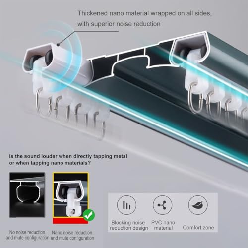Rail de plafond double pour rideaux et séparation amovible de chambre 15 m - 6