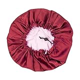 Elastisches Stirnband Satin Hut Nachtmützen Frauen Schönheitssalon Schlafen Einschichtige Nachtmützen Damenmode Stretch Haarpflege Mützen Silikonspray Haare (E-@, One Size)