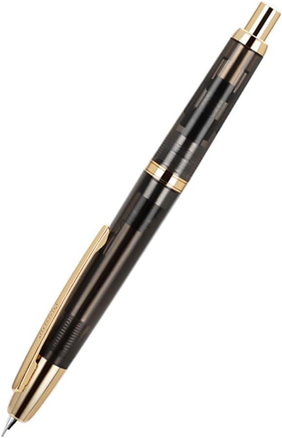 Image of Jinhao 20 Press Fountain Pen Retractable Fine Nib with Converter Capless fountain pen Resin pen Writing Gift Pen (Gold clip transparent black)