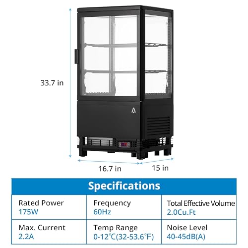 Image of Garvee 2.0 Cu.Ft Beverage Refrigerator with Glass Door, Countertop Single Door Drink Cooler, Commercial Fridge for Drinks and Snacks, 110V, Black