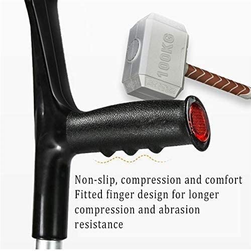Stampelle per avambraccio Stampelle per avambraccio regolabili con supporto regolabile, comoda impugnatura da polso, resistente per adulti standard e alti, alluminio leggero, stampella nera per