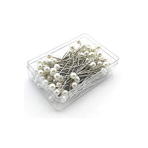 Flower Pins,ChooseU,100pcs Corsages Pins Head Pins Wedding Bouquet Pins Crystal Pins Floral Bouquet Pins Clear Straight Pins (C)