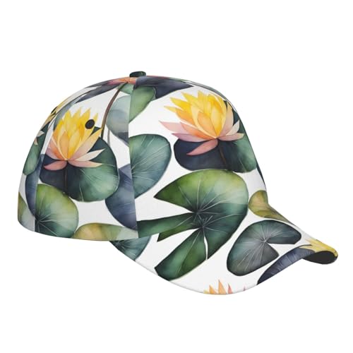 Casquette de baseball en coton délavé avec coussinets de lys noirs et ouverture queue de cheval - 3