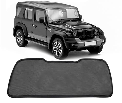 Image of Autofact Dicky Curtain for Mahindra Thar Roxx | Custom Fit Rear Windshield Sunshade | UV & Heat Protection | Foldable Mesh | Privacy & Cooling Car Accessory