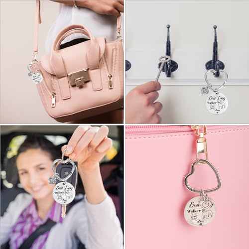 Schlüsselanhänger als Geschenk für Hundebesitzer, “Best Dog Walker Ever“ Süßer Schlüsselanhänger mit Hundeführer-Welpenmotiv Hund Schlüsselanhänger für Frauen Mütter (Französische Bulldogge)