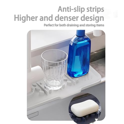 Protector de salpicaduras de agua para fregadero de cocina y alfombrilla de silicona para baño 4