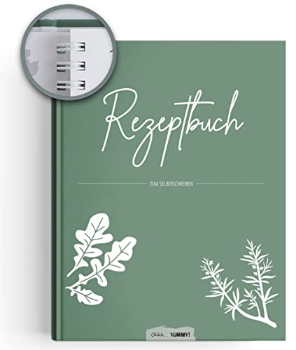 Livre de recettes à écrire soi-même A5 : grand cahier vierge à spirales et album de cuisine