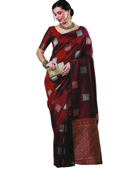 Image of Flosive Woven Kanjivaram Silk Saree With Border
