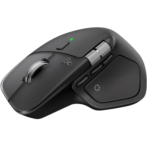 Image of Logitech MX Master 4, Ergonomic Wireless Mouse with Advanced Performance Haptic Feedback, Ultra-Fast Scrolling, USB-C Charging, Bluetooth, Windows, MacOS - black - Darkfield - Wireless - 32.81 ft - Bl