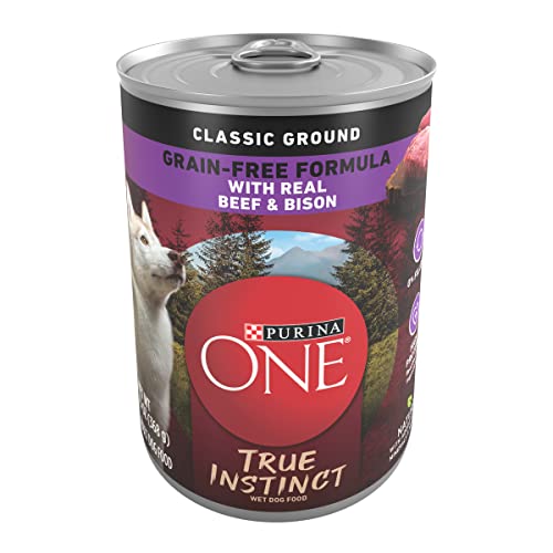 Image of Purina ONE Wet Dog Food True Instinct Classic Ground Grain-Free Formula With Real Beef and Bison High Protein Dog Food - (Pack of 12) 13 oz. Cans