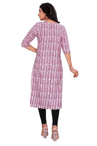 Image of Dream Beauty Fashion Women's Polyester Round Neck 3 /4 Sleeve Casual Straight Kurti (Kurti-Parent-1)