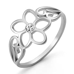 Silver - Flower With Rhinestone