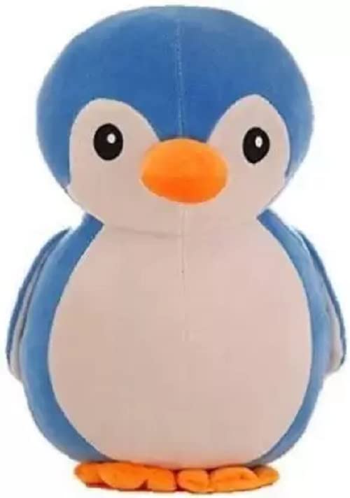 Image of Fun4you Penguin Soft Toy 25cm - Snow Penguin Plush for Kids & Toddlers | Birthday, Gift for Him & Her | Cute Cuddly Animal | Home Decor (Blue)