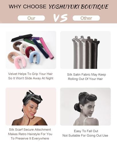 Yoshuyuki BROWN HAIR ROLLERS - 3 Heatless Overnight Hair Curling Set thumb #5