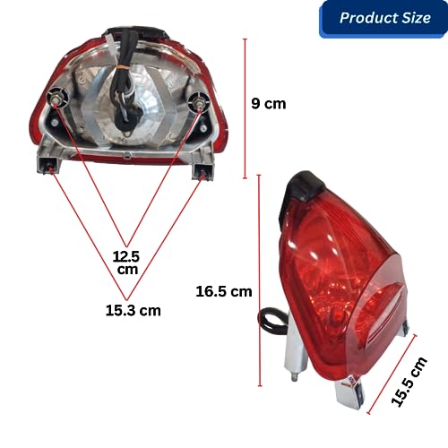 Image of Back Light, Brake Light, without bulb Tail Light fit for TVS Star Sports New model Bike Light (Red) Poly methyl (PMMA) | Top Coated Reflectors