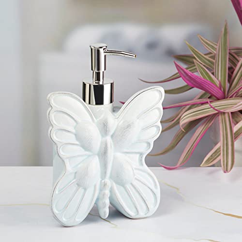 Image of Kookee Ceramic Soap Dispenser with Pump for Kitchen, Bathroom, & Wash Basin, Designer Refillable for Liquid Handwash, Shampoo & Lotion, Leakproof, Set of 1 (7682)