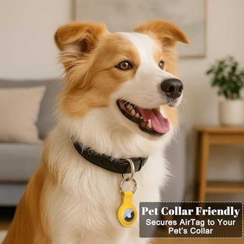 Hülle für Apple AirTag Schlüsselanhänger [5er Set] – PESTON Silikon Schutzhülle, Kratzfest & stoßfest, AirTag Anhänger für Schlüssel, Koffer & Tasche