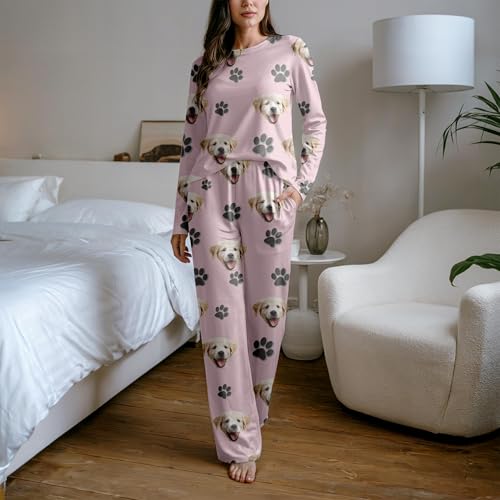 Custom Face Pajama Sets, Personalized Sleepwear with Photo Pet Dog, PJS Funny Gift Pajamas for Men Women3