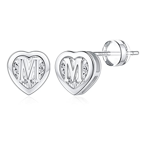 IEFWELL Earrings for Girls - Stud Earring for Girl Gifts Ideas, Heart Initial Letter M Earrings for Tween Teen Teenage Girls, Earring Year old Girl Birthday Gift Ideas by IEFWELL - Used condition - US$12.90