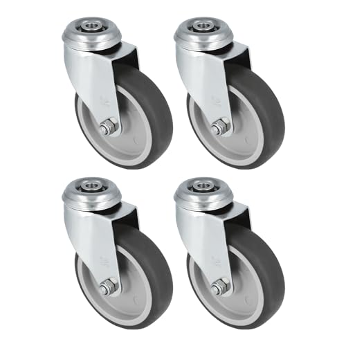 Ruedas giratorias de acero inoxidable Amig de alta resistencia Ø 100 mm y goma negra