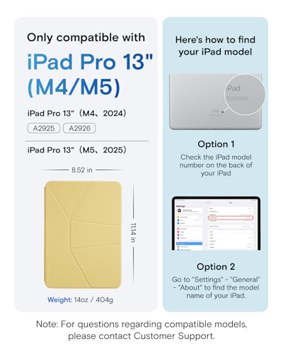 Image of MOFT Dynamic Folio Case for iPad Pro 13 Inch (M4) 2024, Silm Magnetic Stand Case with 20+ Viewing Angles, Auto Wake /Sleep, Ultra Thin, Panna Cotta