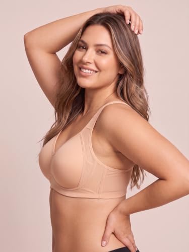 Image of Women's Full Coverage Lightly Padded Bra | Mesh Panel Everyday Comfort Bra | Broad Support Straps | Breathable Soft Fabric Adjustable Straps