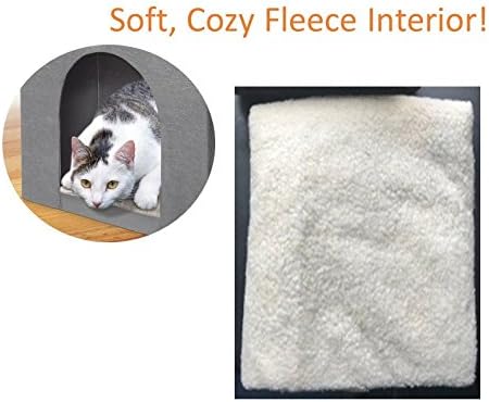 review Collapsible 2-in-1 Faux Leather Pet Ottoman Foot Stool with Fleece Interior Cushion (15