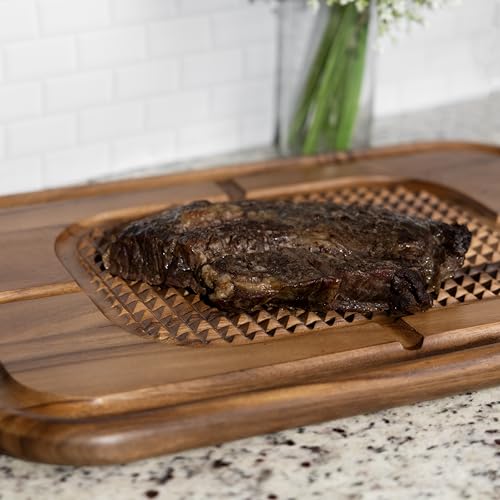 Tabla de Cortar Grande para Filetear de Madera de Acacia Ironwood Gansevoort, 40,6 cm x 61,0 cm, con Ranura para Jugos y Base Antideslizante, Reversible miniatura 2