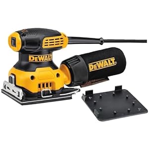 DEWALT DWE6411-QS – Lijadora Orbital 230W, 1/4 de Hoja, con Bolsa para Polvo y Adaptador de AspiraciÃ³n, 14000 orb/min, Ideal para Acabado de Superficies, Pinzas de SujeciÃ³n