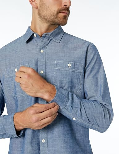 Amazon Essentials Men's Regular-Fit Long-Sleeve Chambray Shirt3
