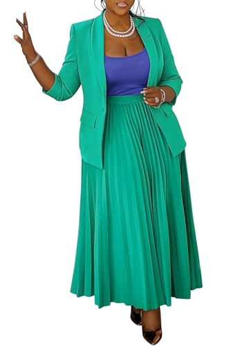 Women's Plus Size 2 Piece Outfits Casual Open Front Blazer