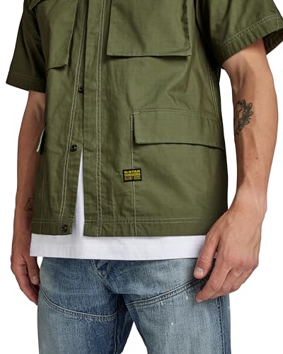 G-STAR RAW Herren R-3N Slim Overshirt Allover, Grün (shadow olive D24290-D387-B230), S – Ansicht 3