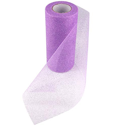 Log-Cabin rollo de cinta de tela de tul con purpurina brillante cinta de malla brillante 6 pulgadas de ancho 25 yardas de longitud para falda de tutú decoración de bodas camino de mesa