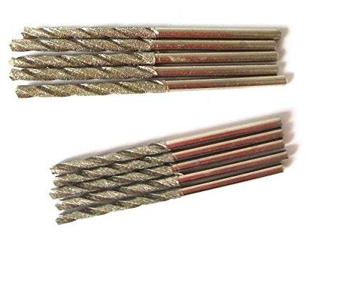 Drilax 10PC Diamond Drill Bit Set | 1.5mm & 2mm (5 Each) for Jewelry Making, Sea Glass, Stone, Shells | Compatible with Dremel Rotary Tool, Precision Drilling Kit with Collets