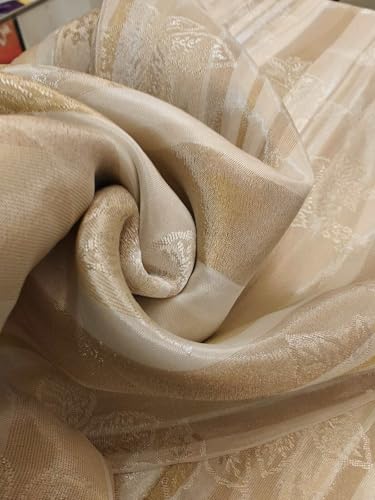Tissu de soie ivoire jacquard haut de gamme pour haute couture