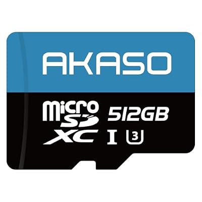 AKASO 512GB microSDXC U3 Memory Card with Adapter - Up to 100MB/s, UHS-I C10, U3, Full HD, 4K UHD, MicroSD Card