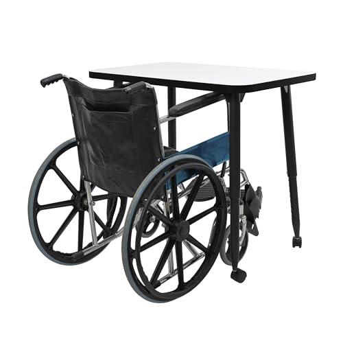 Image of Adapte Commercial Dry-Erase Classroom Activity Table - 24 inch x 36 inch Rectangle Whiteboard, ADA Compliant Tapered Legs, Glides & Casters Adjustable Height 22-34 inch Wheelchair Accessible, School Furniture