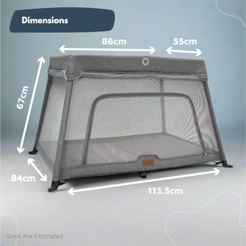 Venture Airpod - Cuna de viaje ligera y plegable con inserto para recién nacido, colchón, bolsa de almacenamiento y función de parque infantil, laterales de malla transpirable, apto para niños de 0 a - imagen 6