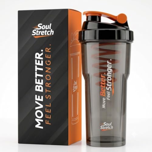 Image of Soul Stretch Storm Shaker for Gym Bottle -700ml | Protein Shaker Bottle | 100% Leakproof, BPA Free, Durable Gym Shaker | Cyclone Blender for Smooth Shakes (Black,Orange) (Orange)