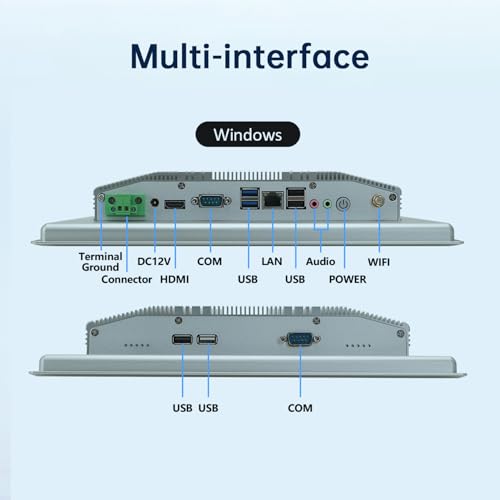 Image of 12.1-Inch Industrial Embedded Panel PC, Ratio 4:3 Multi-Touchscreen-Monitor,Industrial Touch Screen Panel Computer,WiFi & Built-in Speakers,IP65 Front,Win 10 I5 RAM 8G+256G SSD
